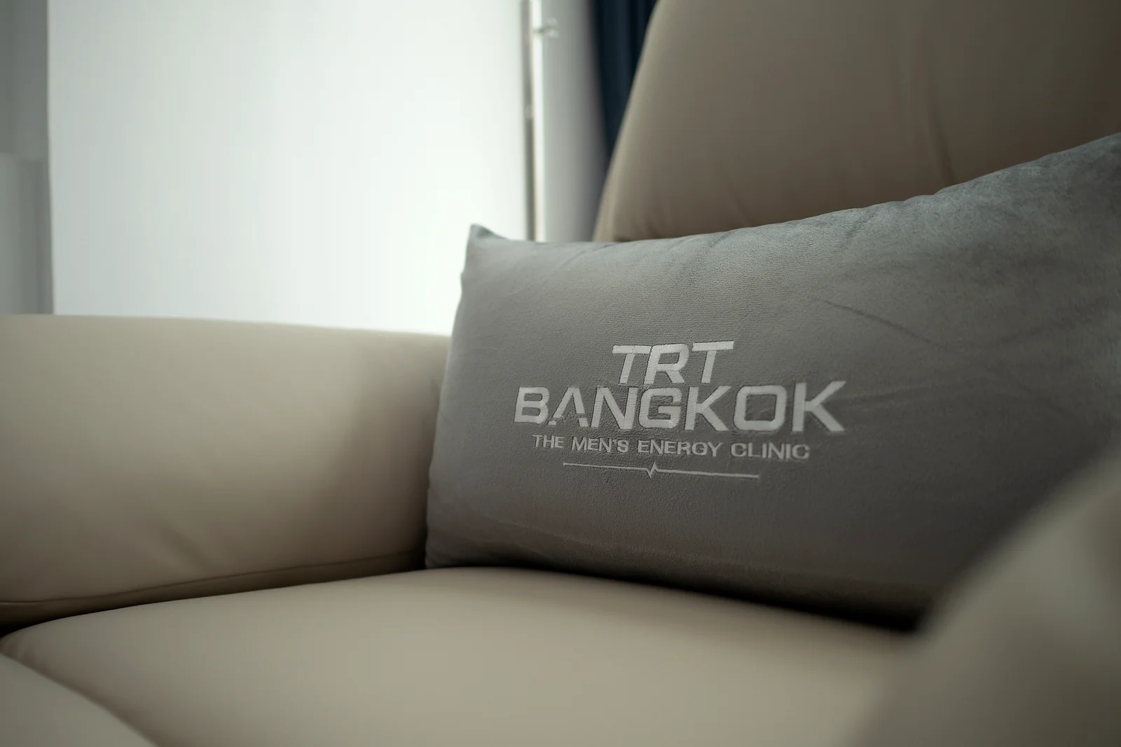 TRT Bangkok clinic — branded treatment room detail