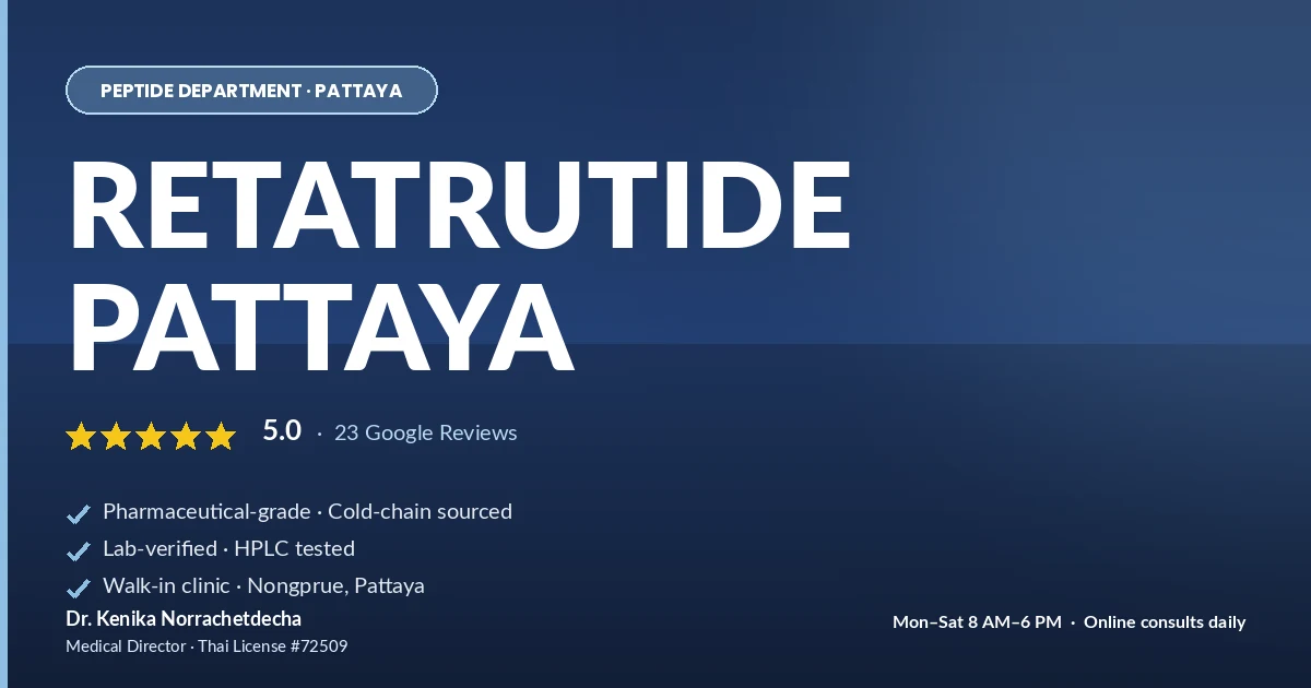 retatrutide in thailand Retatrutide 10mg · Pattaya · 7,000 THB/mo Walk-in Clinic