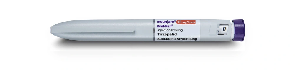 Authentic Mounjaro KwikPen 15 mg tirzepatide pre-filled pen, ฿33,990, at TRT Bangkok Clinic, Pattaya