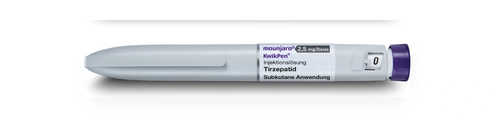Authentic Mounjaro KwikPen 2.5 mg tirzepatide pre-filled pen, from ฿13,990, at TRT Bangkok Clinic, Pattaya