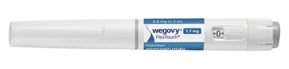 Authentic Novo Nordisk Wegovy FlexTouch 1.7 mg semaglutide pre-filled pen, ฿16,800, at TRT Bangkok Clinic, Pattaya